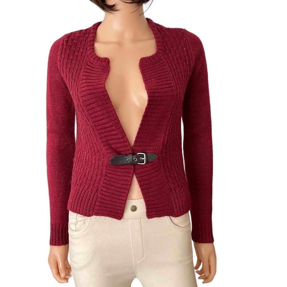 NWOT Max Studio dark cranberry cardigan